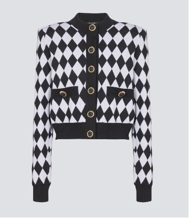 Veste à motifs noir et blanc