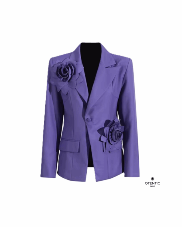 Blazer élégant à appliques brodées