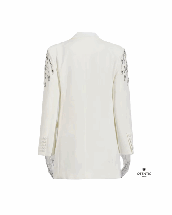 Blazer Chic Femme blanc dos