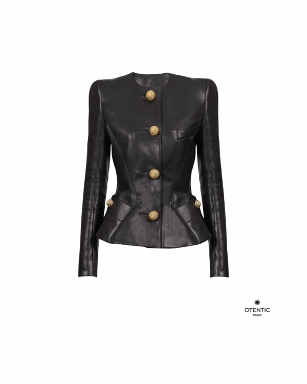Veste en cuir noire