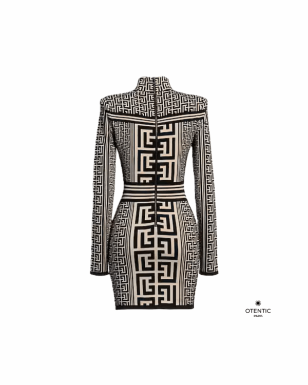 Robe tricot à motif géométrique dos