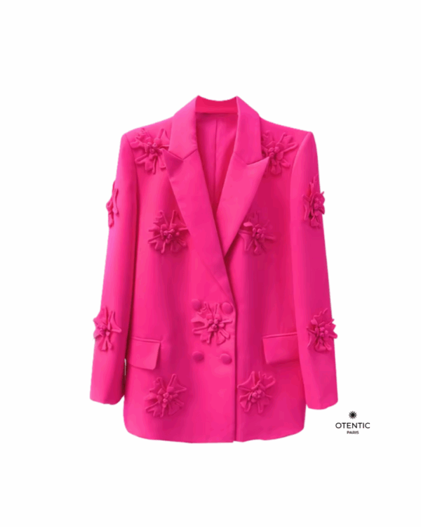 Blouse fluide avec détail floral rose
