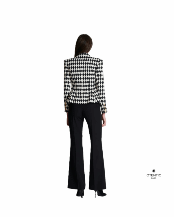 Veste Harlequin Chic portée de dos