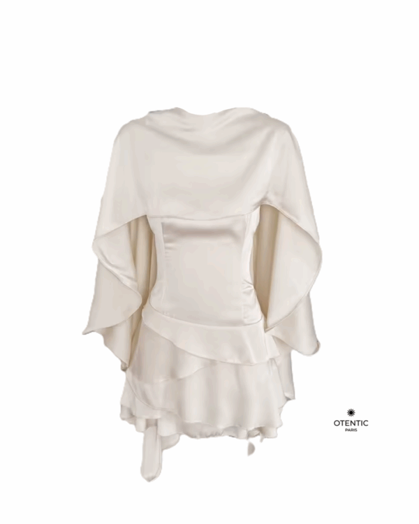 robe élégante à volants et taille haute