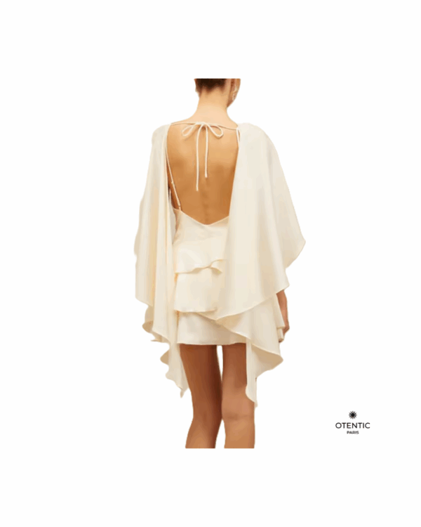 robe élégante à volants et taille haute dos