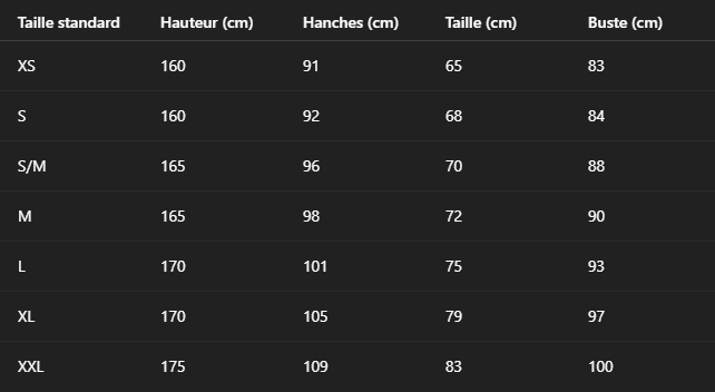 Tableau de taille Blazer noir chic à plume