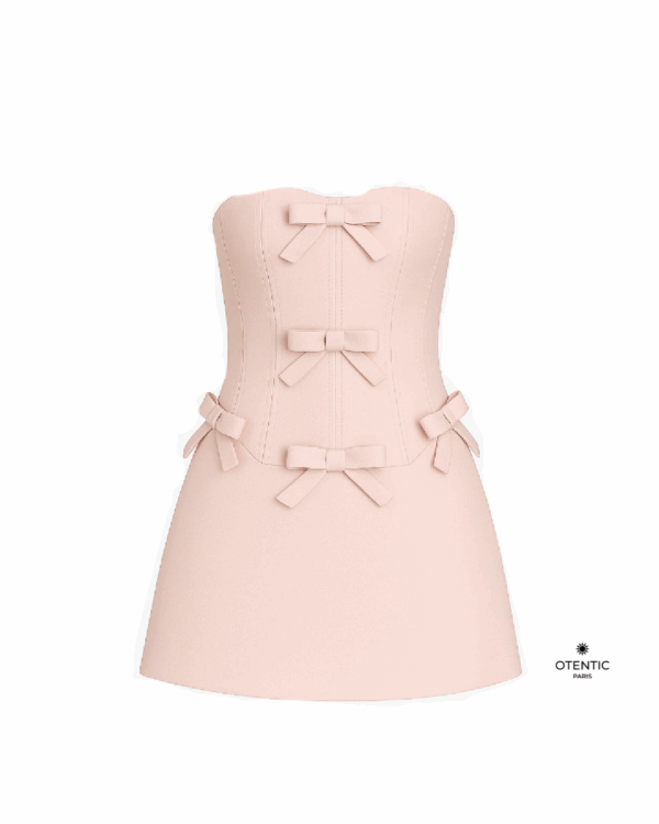 robe élégante à nœud et encolure dégagée