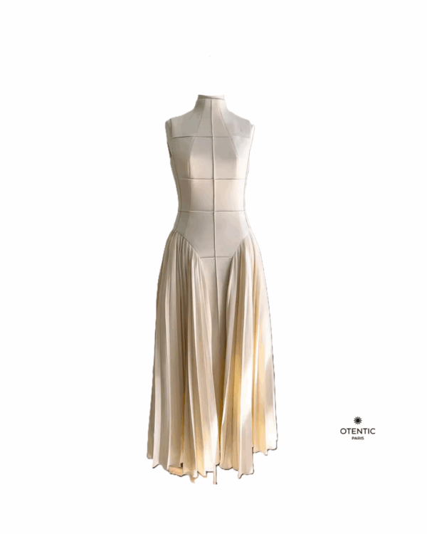 Robe Longue Plissée Structurée face