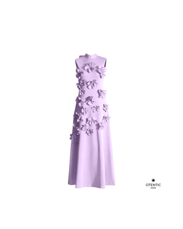 Longue Robe à Fleurs violet