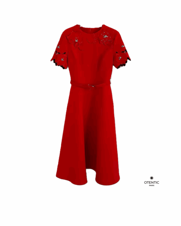 Robe "Éclat Floral" rouge